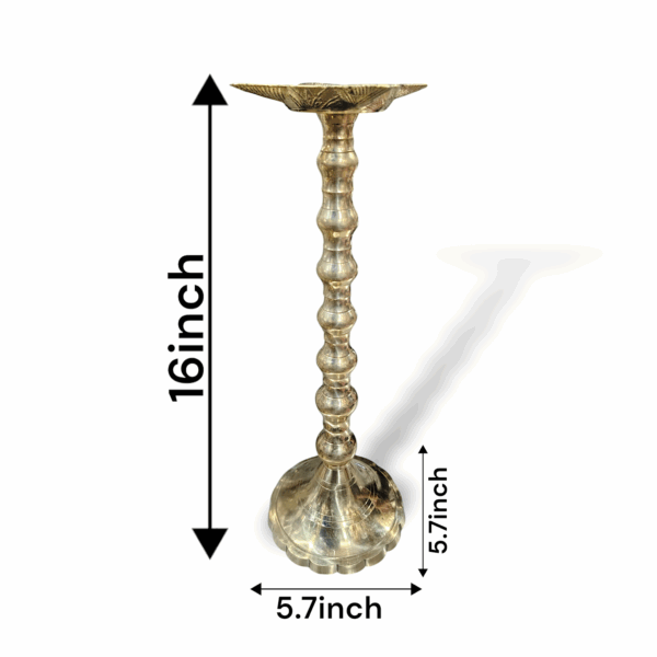 Pure Brass Mayapuri Diya Stand - Original Mayapuri Diya Stand - Traditional Brass Diya Stand - Diya Stand for Pooja, Home Decoration, Madir Decor Item - 16 inch Diya Stand - Image 3
