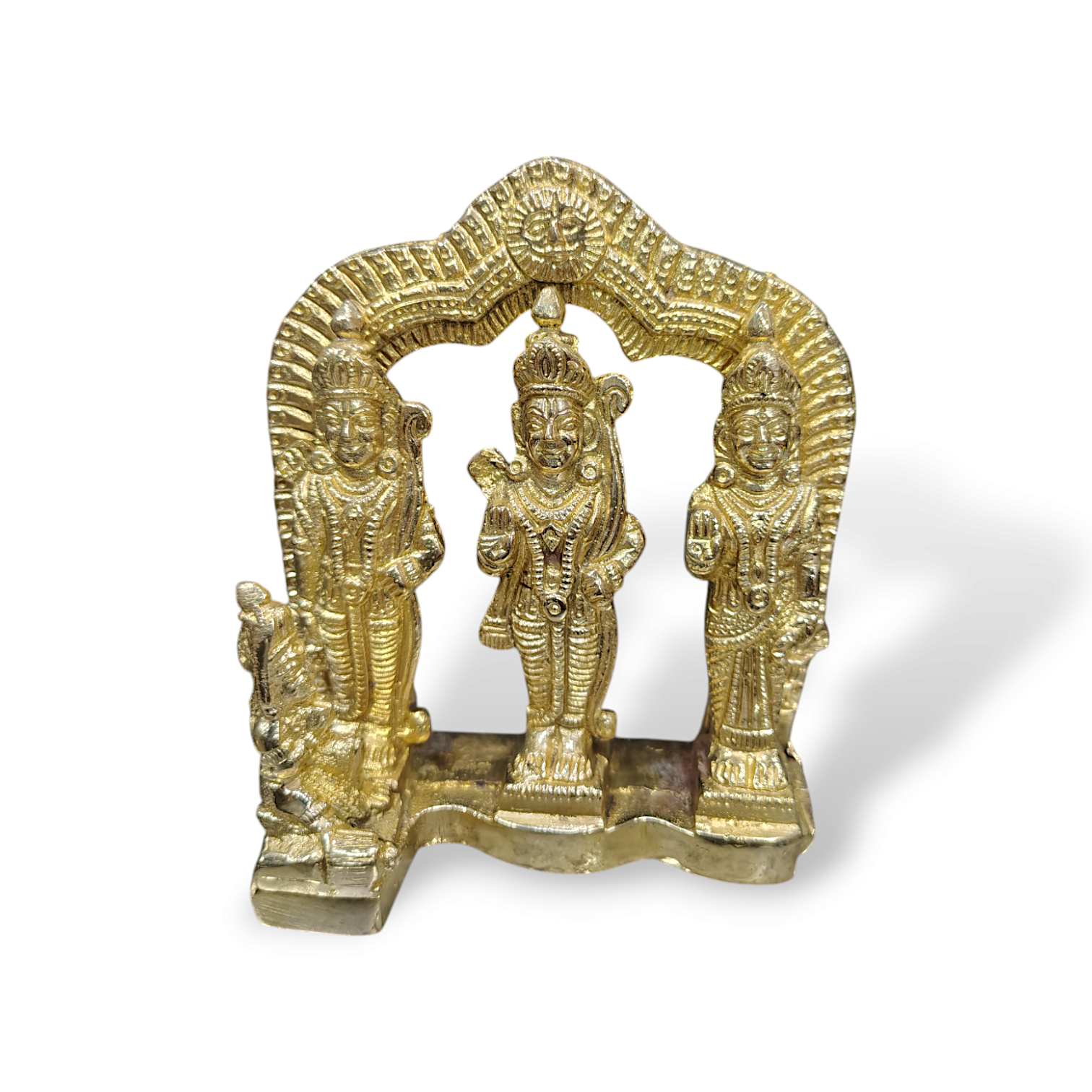 Handcrafted Pure Brass Ram Darbar Statue - Beautiful Brass Ram Darbar Idol - Lord Ram, Sita, Laxman & Hanuman Idol for Home, Pooja, Mandir Decor