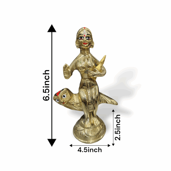 Pure Brass Maa Laxmi Devi Statue - Maa Laxmi Murti - Beautiful Brass Maa Laxmi Idol - Goddess Maa Laxmi Idol - Maa Laxmi Idol for Pooja & Decoration - 6.5 inch Maa Laxmi - Image 2