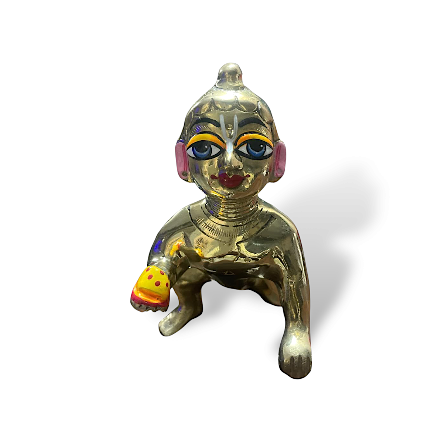 Pure Brass 1 no Laddu Gopal Statue - Brass Baby Krishna Figurine - Laddu Gopal Idol - Kanha Ji Idol for Pooja & Decoration
