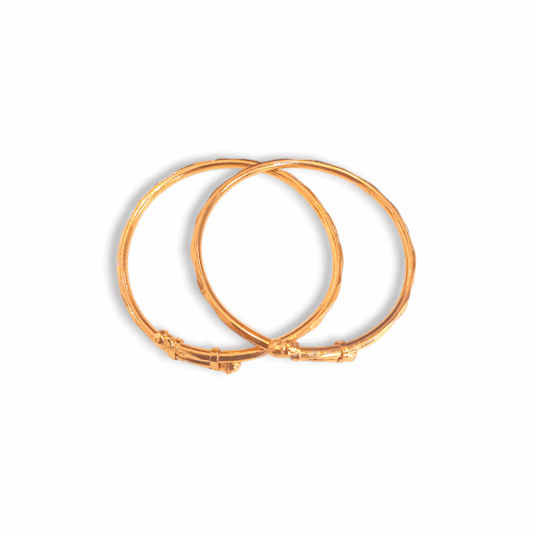 Kharu - Beautiful Gold Design Baby Bangles - Kids Bangles - Kids Jewellery - Golden Colour Baby Bangles for Baby Girl & Baby Boy - Set of 2 - Image 3