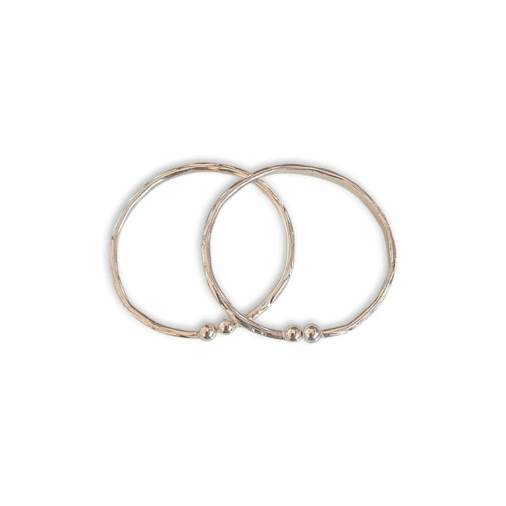 Kharu - Beautiful Design Baby Bangles - Kids Bangles - Kids Jewellery - Silver Colour Baby Bangles for Baby Girl & Baby Boy - Set of 2