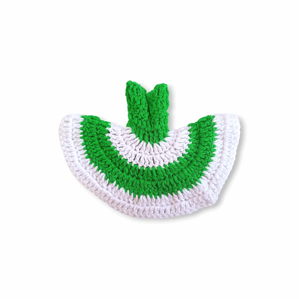 3 no Laddu Gopal Winter Dress - Beautiful Woollen Dress for Nand Lala - Handcrafted Woollen Dress for Laddu Gopal Ji - White & Green Colour Dress - Image 3