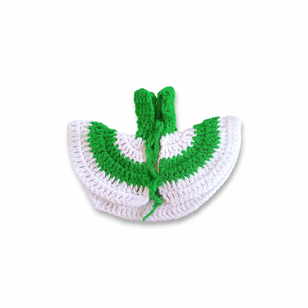 3 no Laddu Gopal Winter Dress - Beautiful Woollen Dress for Nand Lala - Handcrafted Woollen Dress for Laddu Gopal Ji - White & Green Colour Dress - Image 4