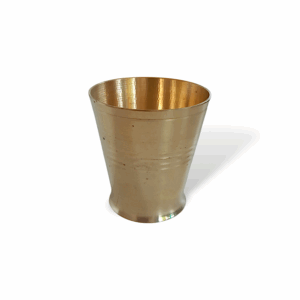Pure Brass Glass - Handmade Golden Glass - Brass Utendsils - Pure Brass Glass for Pooja - 2.7 inch Pooja Glass