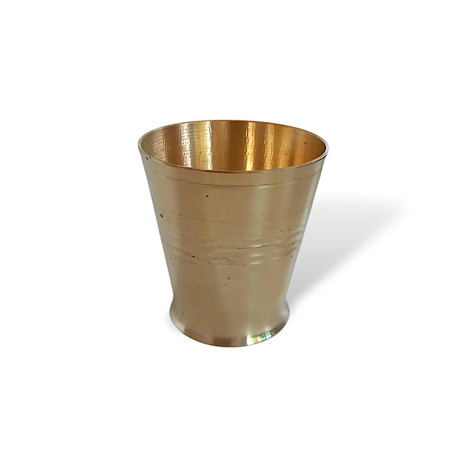Pure Brass Glass - Handmade Golden Glass - Brass Utendsils - Pure Brass Glass for Pooja - 2.7 inch Pooja Glass
