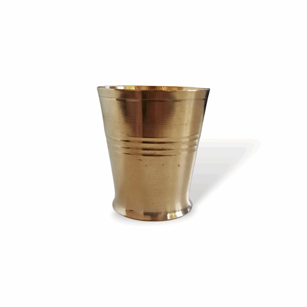 Pure Brass Glass - Handmade Golden Glass - Brass Utendsils - Pure Brass Glass for Pooja - 2.7 inch Pooja Glass - Image 2