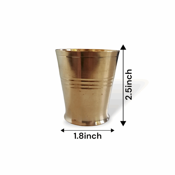 Pure Brass Glass - Handmade Golden Glass - Brass Utendsils - Pure Brass Glass for Pooja - 2.7 inch Pooja Glass - Image 4
