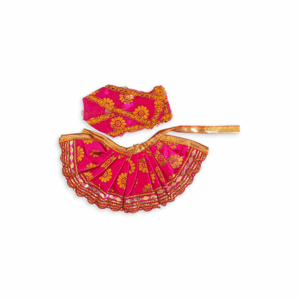 1 no Laddu Gopal Dress with Dopatta - Kanha Ji Dress - Handmade Beautiful Dress for Kanha Ji - Beautiful Poshak for Laddu Gopal - Combo Dress Set of 2 - Image 3