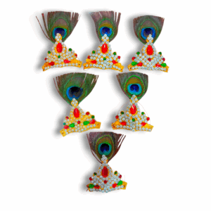 Laddu Gopal Beautiful Peacock Feather Design Mukut - Pack Of 1 - Kanha Ji Mukut For Shringer - Gopal Chura