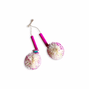 Kadam flower - Solar Kadam Flower - Kadam Ful Set of 2 - Combination of White & Pink Colour Kadam Ful