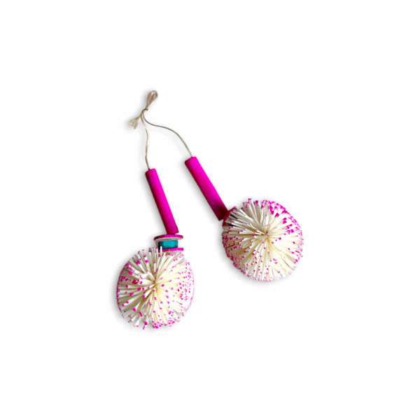 Kadam flower - Solar Kadam Flower - Kadam Ful Set of 2 - Combination of White & Pink Colour Kadam Ful