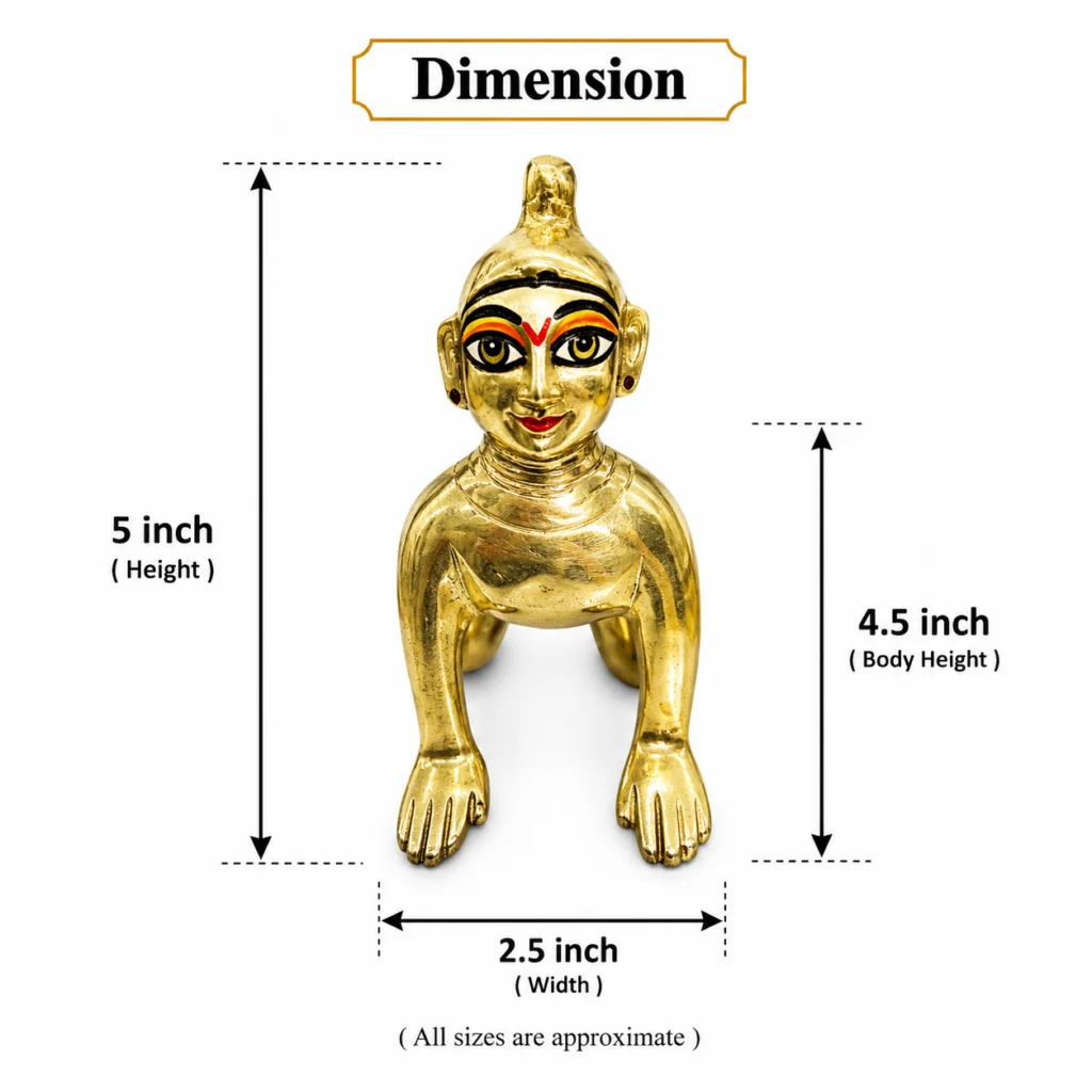 Pure Brass Radha Rani Idol - 5 No. Shree Radha Rani Ji Statue For Puja Mandir - Beautiful Pital KIsori Ji Murti For Gift And Dcoration - Image 2
