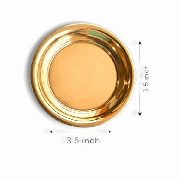 Decorative Brass Plates - Pure Brass Puja Plate Combo Pack - Set Of 4 Round Design Best For Puja and Vhog - Image 3