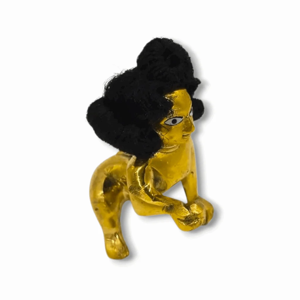 Laddu Gopal Fancy Hair - Chamar Chul - Yak Tail Hair - Set Of 1 - Laddu Gopal Curly Shiny Hair - Kesh For Idol Krishna - Image 2