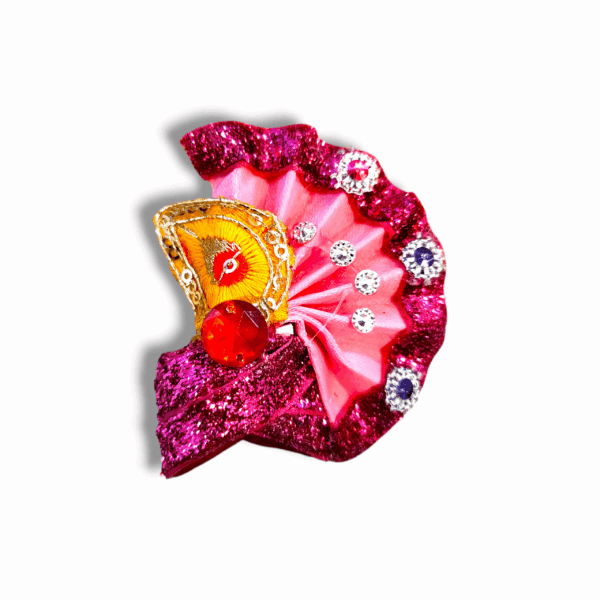 No 4 Laddu Gopal Fancy Pagdi - Set Of 5 - Kanha Ji Mukut For Shringer - Multicolour - Pack Of 5 - Image 4