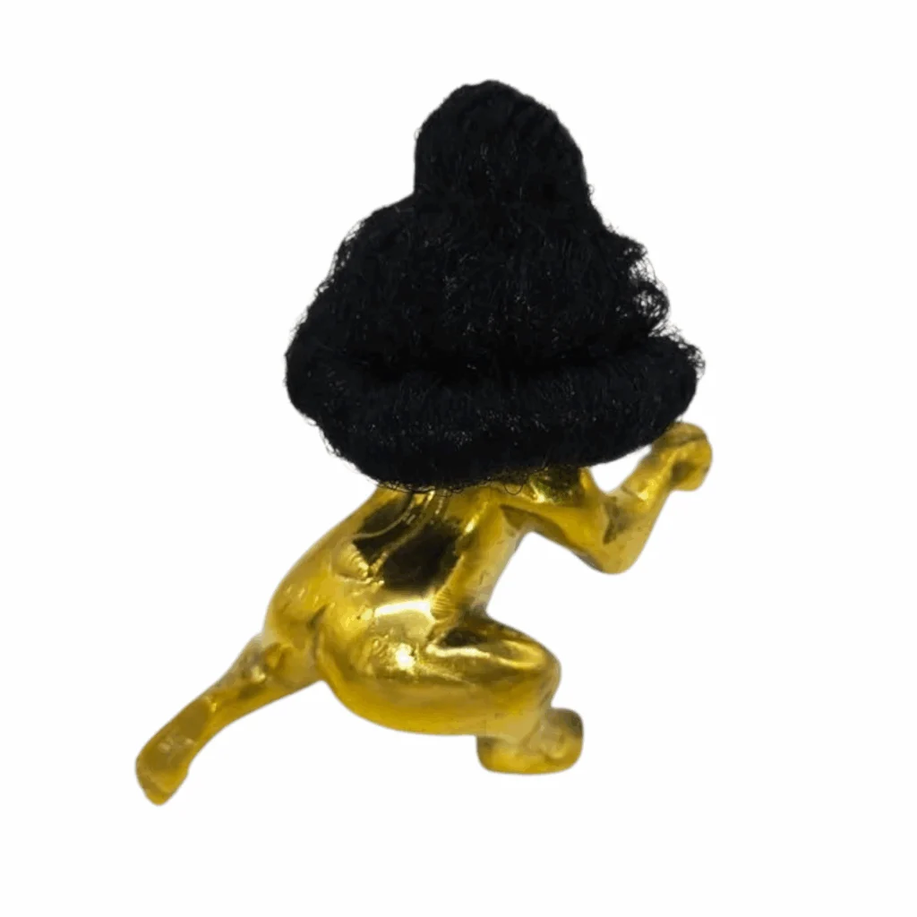 Laddu Gopal Fancy Hair - Chamar Chul - Yak Tail Hair - Set Of 1 - Laddu Gopal Curly Shiny Hair - Kesh For Idol Krishna - Image 3