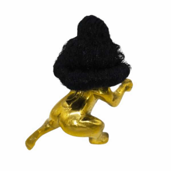 Laddu Gopal Fancy Hair - Chamar Chul - Yak Tail Hair - Set Of 1 - Laddu Gopal Curly Shiny Hair - Kesh For Idol Krishna - Image 3