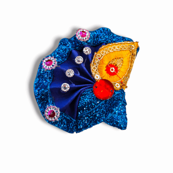 No 4 Laddu Gopal Fancy Pagdi - Set Of 5 - Kanha Ji Mukut For Shringer - Multicolour - Pack Of 5 - Image 5