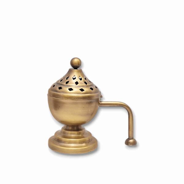 Metal Dhoop Dani - Loban Burner With Handle Dhoop Dani - Metal Table Dhup Dani For Puja
