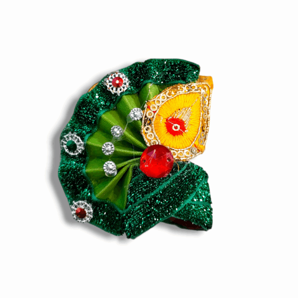 No 4 Laddu Gopal Fancy Pagdi - Set Of 5 - Kanha Ji Mukut For Shringer - Multicolour - Pack Of 5 - Image 6