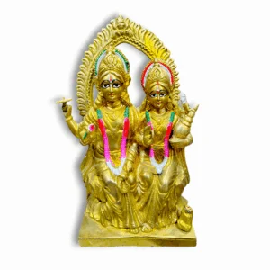 Pure Brass Vishnu Laxmi Murti - Sitting On Sheshnaag Murti Lord Bhagwan Vishnu Narayan Lakshmi - Statue For Home Decor Mandir Pooja Gift