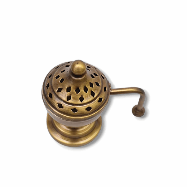 Metal Dhoop Dani - Loban Burner With Handle Dhoop Dani - Metal Table Dhup Dani For Puja - Image 3