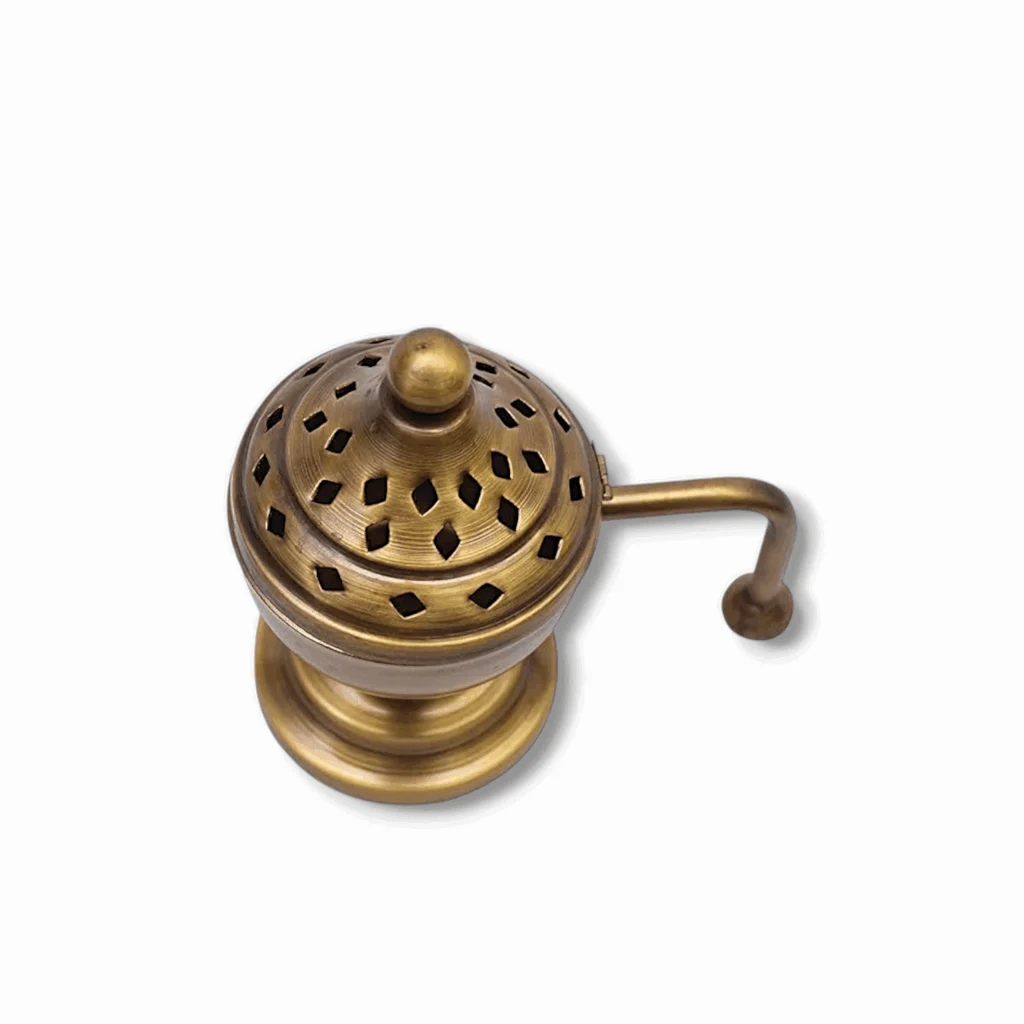 Metal Dhoop Dani - Loban Burner With Handle Dhoop Dani - Metal Table Dhup Dani For Puja - Image 3