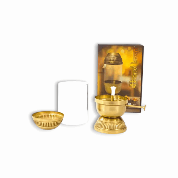 Original Brass Lamp - Brass Diya For Puja And Homr Decor - Diyas With Glass Cover - Image 2