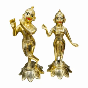 Pure Brass Radha Krishna Murti - Mayapuri Radha Krishna Statue For Home Decor & Mandir Pooja Gift