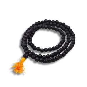 100% Original  Quality 6mm Certified Karungali Mala - Premium Karungali Mala – Genuine Black Ebony Wood Necklace - for Spiritual Growth & Meditation for Men and Women