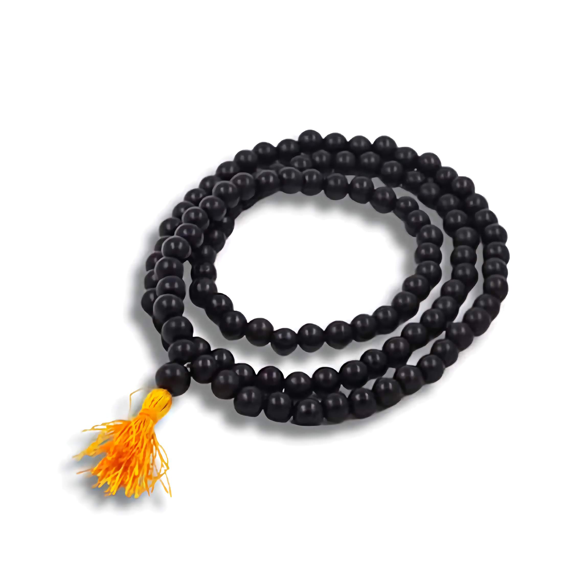 100% Original  Quality 6mm Certified Karungali Mala - Premium Karungali Mala – Genuine Black Ebony Wood Necklace - for Spiritual Growth & Meditation for Men and Women