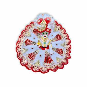 0 no Laddu Gopal Dress with Mukut & Mala - Heavy Fancy Design Krishna Dress - Janmashtami Speacial Beautiful Dress for Laddu Gopal Ji