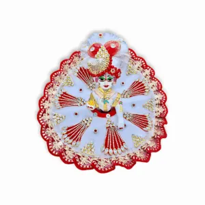 0 no Laddu Gopal Dress with Mukut & Mala - Heavy Fancy Design Krishna Dress - Janmashtami Speacial Beautiful Dress for Laddu Gopal Ji