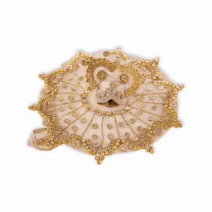 0 no Laddu Gopal Dress with Pagdi - Handmade White Stone Laddu Gopal Dress - Janmastami Special Fancy Design Dress for Laddu Gopal