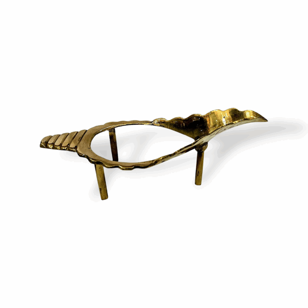 Jal Shankh With Brass Stand - Water Conch - Nabadwip Store In Small Jal Shankh With Brass Stand - for Pooja - Image 4