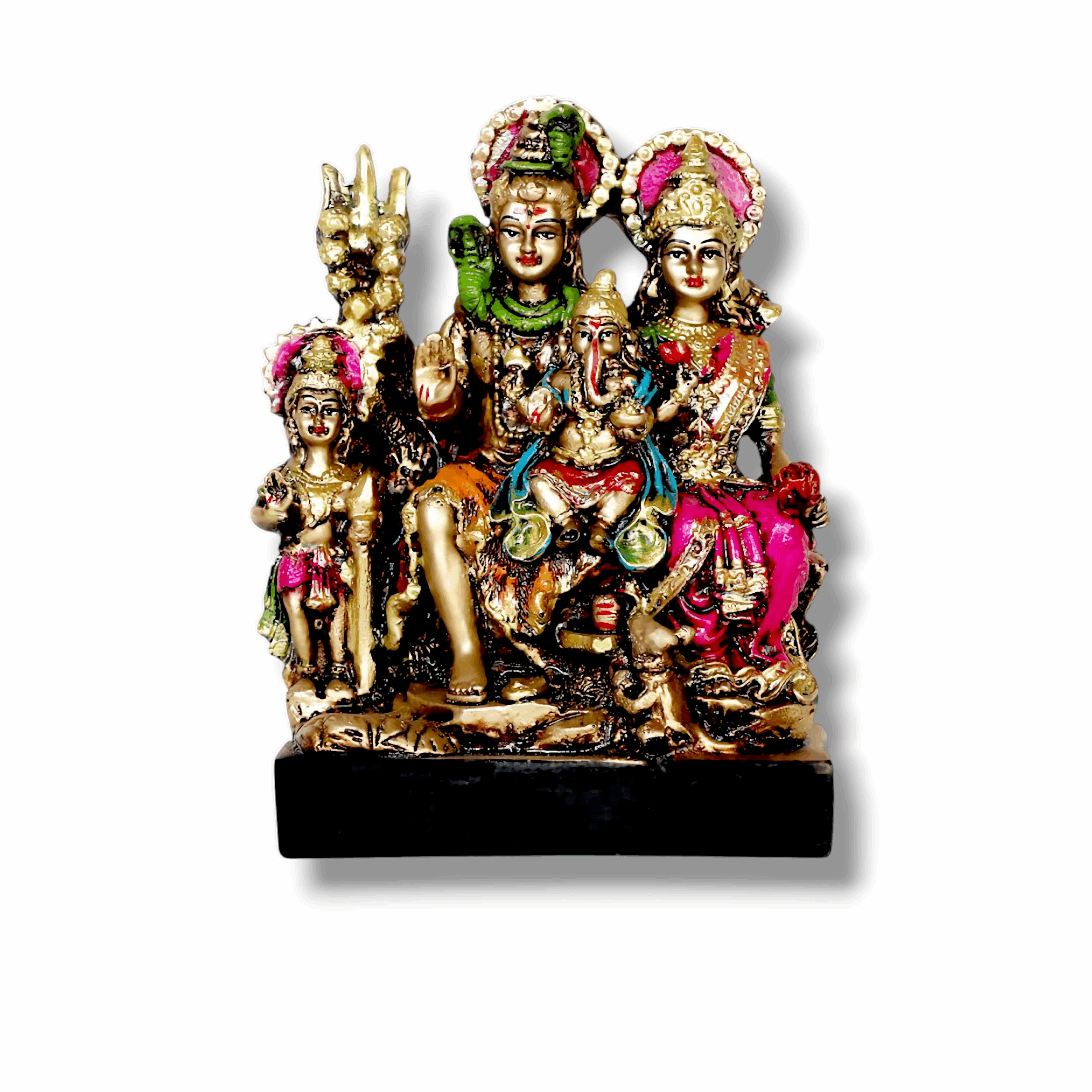 Shiv parivar Parvati Mahadev Family Idol -  Beautiful Shiv Parivarti - Bhagwan ka Murti Mandir Pooja Outdoor Garden Statue Living Room God Gift