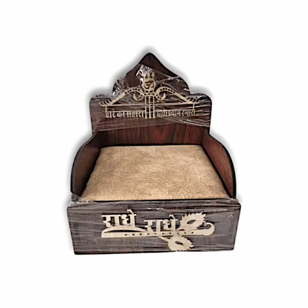 0 to 5 no Laddu Gopal Singhasan - Wooden Bed for Laddu Gopal - Beautiful Handcrafted Plywood Singhasan for Laddu Gopal Ji - Thakur Ji Bed, Chowki, Sofa All Purpose - Image 2