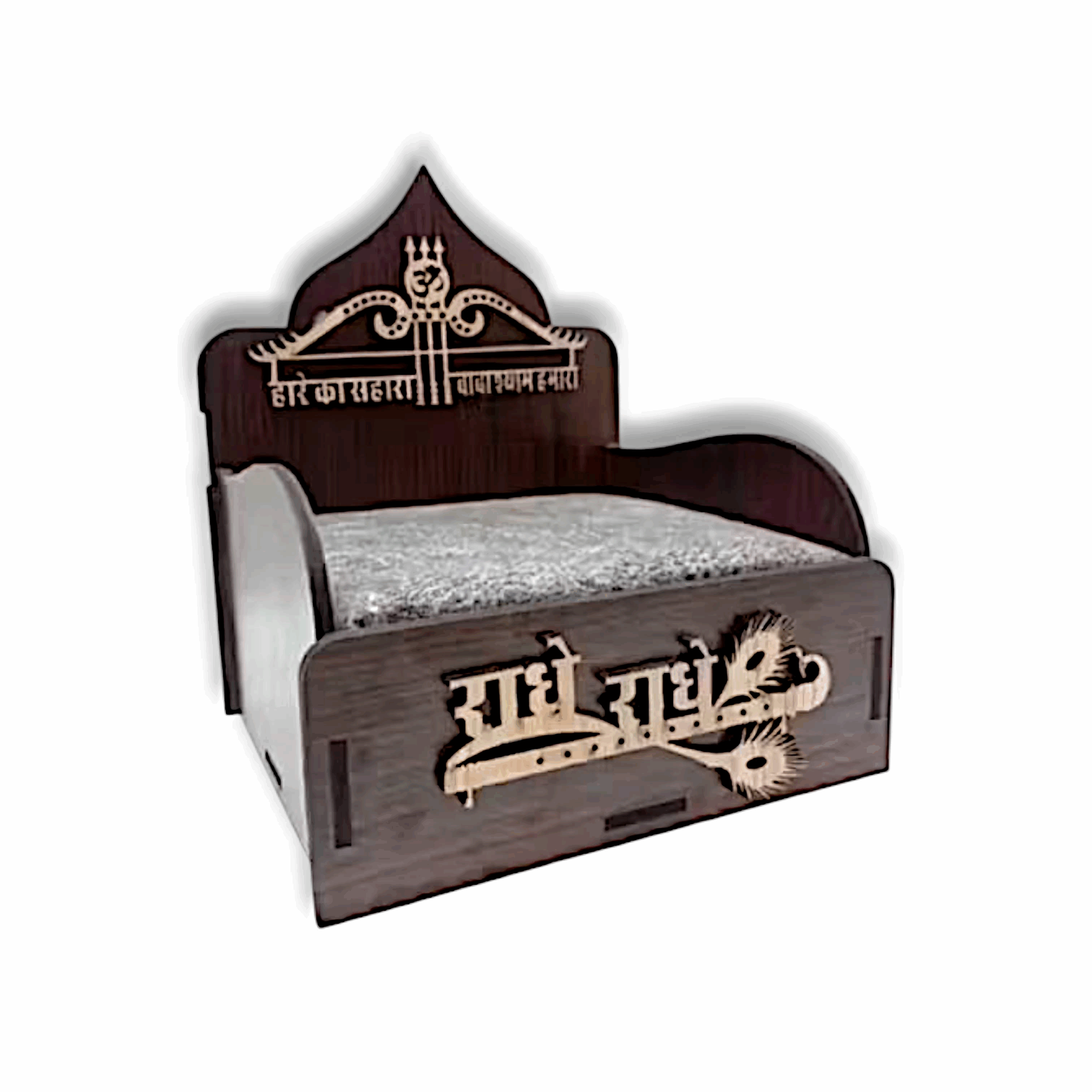 0 to 5 no Laddu Gopal Singhasan - Wooden Bed for Laddu Gopal - Beautiful Handcrafted Plywood Singhasan for Laddu Gopal Ji - Thakur Ji Bed, Chowki, Sofa All Purpose