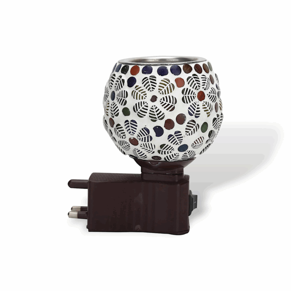 Kapoor Dani - Night Lamp - Electric Glass Incense Burner - Aroma Diffuser, Ceramic Glass Electric Dhoop Dani - Night Lamp with Switch for Home - Image 3