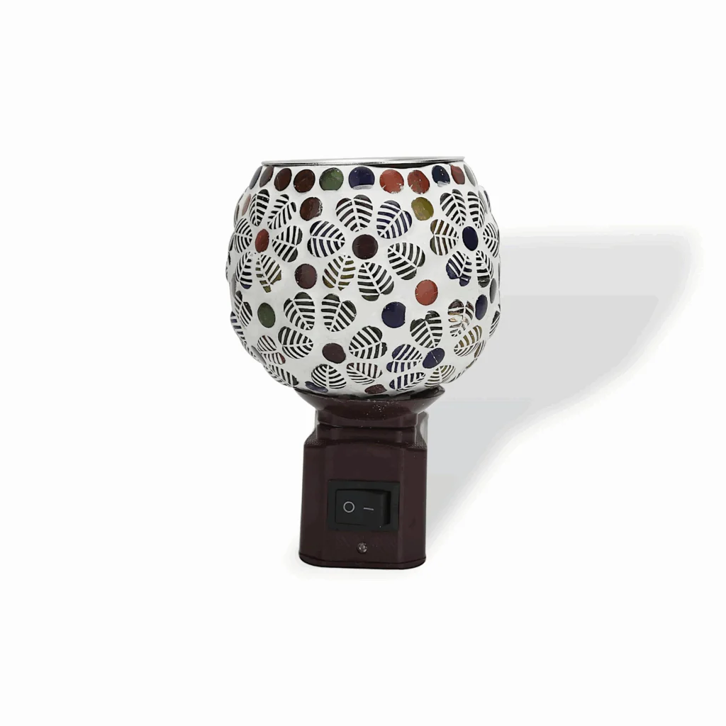 Kapoor Dani - Night Lamp - Electric Glass Incense Burner - Aroma Diffuser, Ceramic Glass Electric Dhoop Dani - Night Lamp with Switch for Home - Image 2