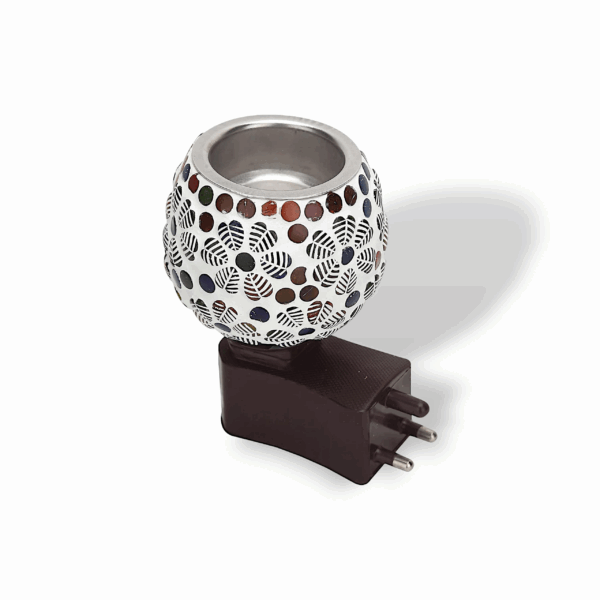 Kapoor Dani - Night Lamp - Electric Glass Incense Burner - Aroma Diffuser, Ceramic Glass Electric Dhoop Dani - Night Lamp with Switch for Home