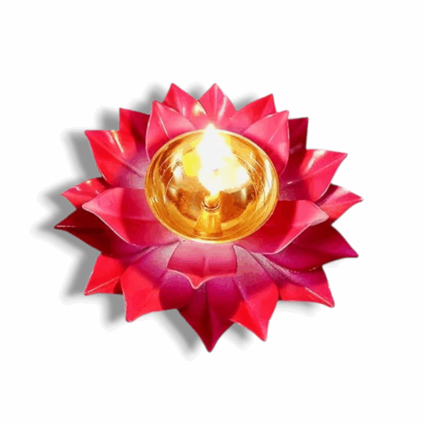 A Traditional Pooja Diya for Aarti Home,Mandir,Office - Attractive Brass Deepak Brass Diya Oil Lamp Idol for Diwali - Size - 5 Inches - Image 3
