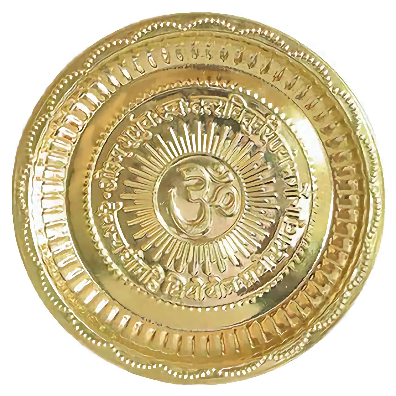 Om Plate Pooja Bhog Thali Pure Brass - Brass Puja Thali Indian Cultural Religious Item