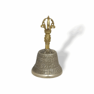 Tibetan Buddhist Bell - Brass Pooja Bell - Brass Pooja Ganti - Tibetan Buddhist Bell for Pooja & Meditation - 6 inch Brass Pooja Bell