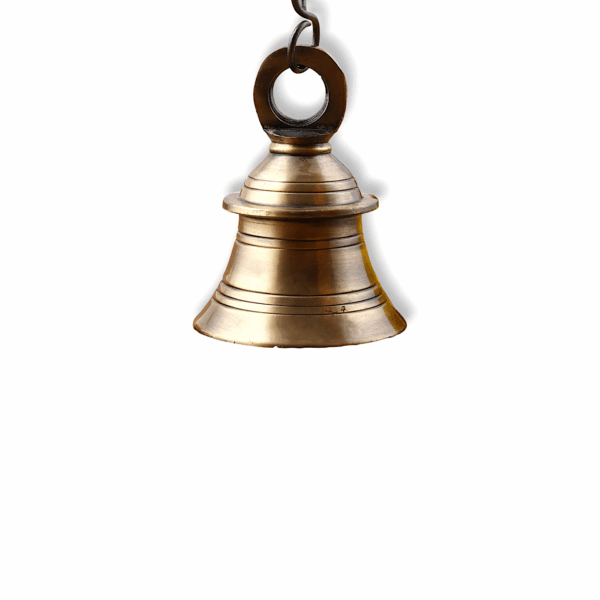 Brass Decorative Wall Hanging Bell - Brass Ghanti - Brass Wall Hanging Bell with Chain & Hook - Pack of 1 - Image 4
