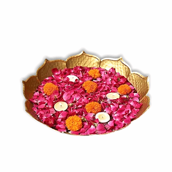 Beautiful Handcrafted Lotus Bowl - Decorative Bowl for Home , Office And  Table Decor -  Bowl for Diwali, Floating Flowers and Tea Light Candles - Image 3