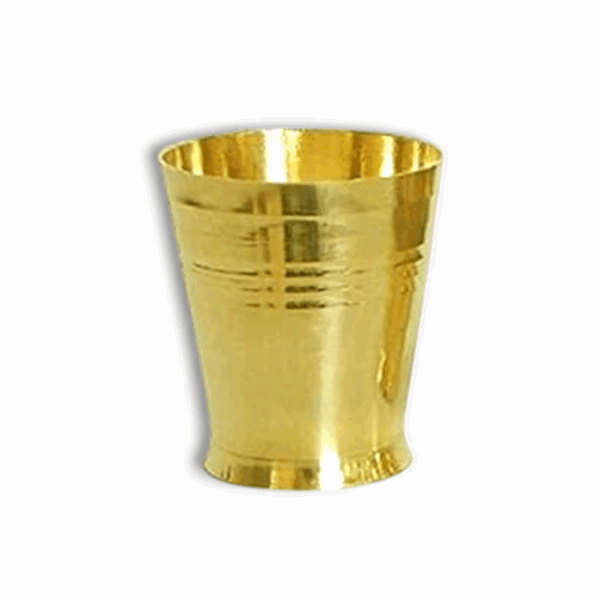 Handmade Pure Brass Golden Glass -Small Brass Glass Pooja Accessories ( Pack of 6) - Tumbler for Serving & Drinking Purpose. - Image 3