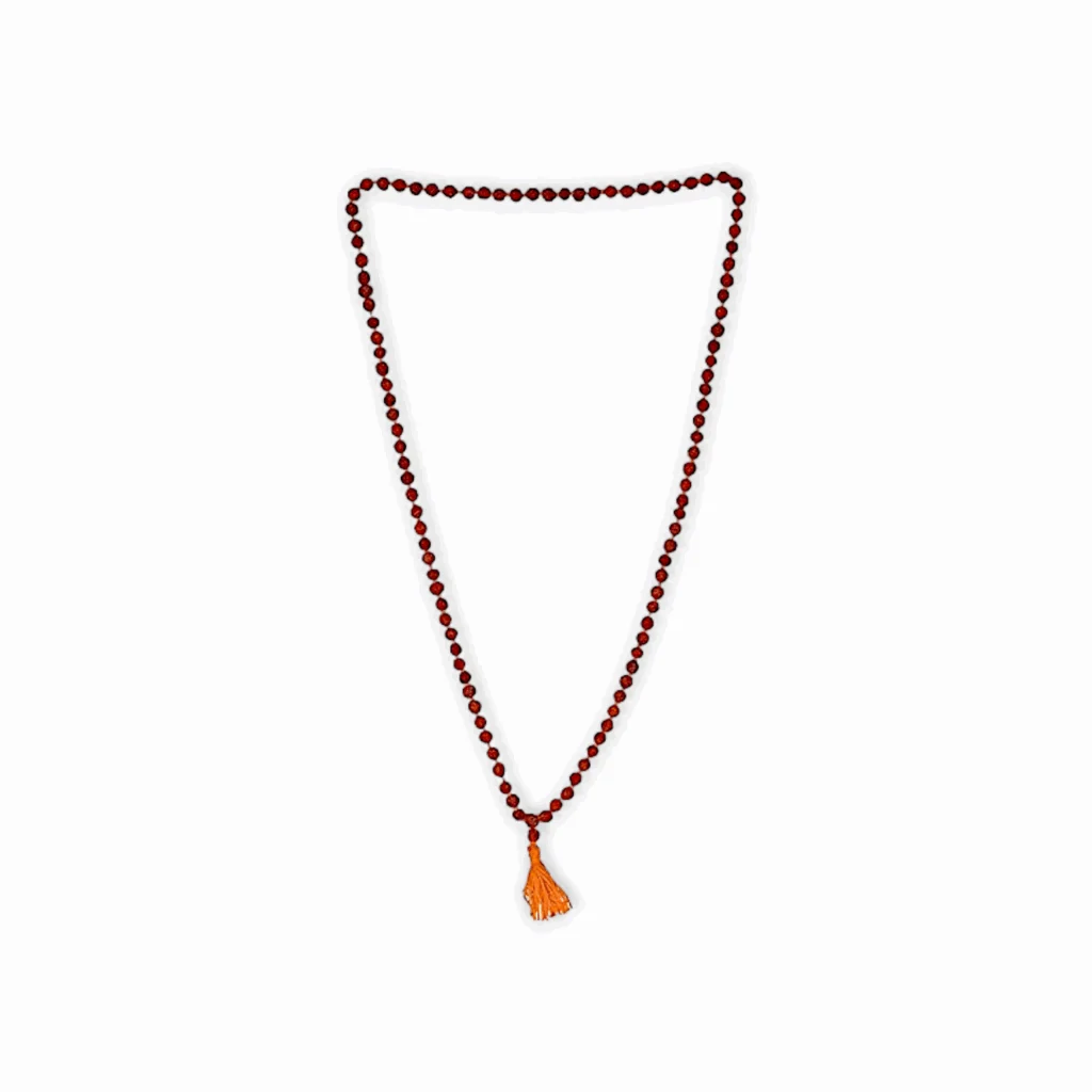 5 Mukhi (4 mm) Rudraksha Mala 108 Beads -Small Beads Rudraksha Mala - Brown Colour Rudraksha Mala - Wearing and Japa Mala - for Men & Women