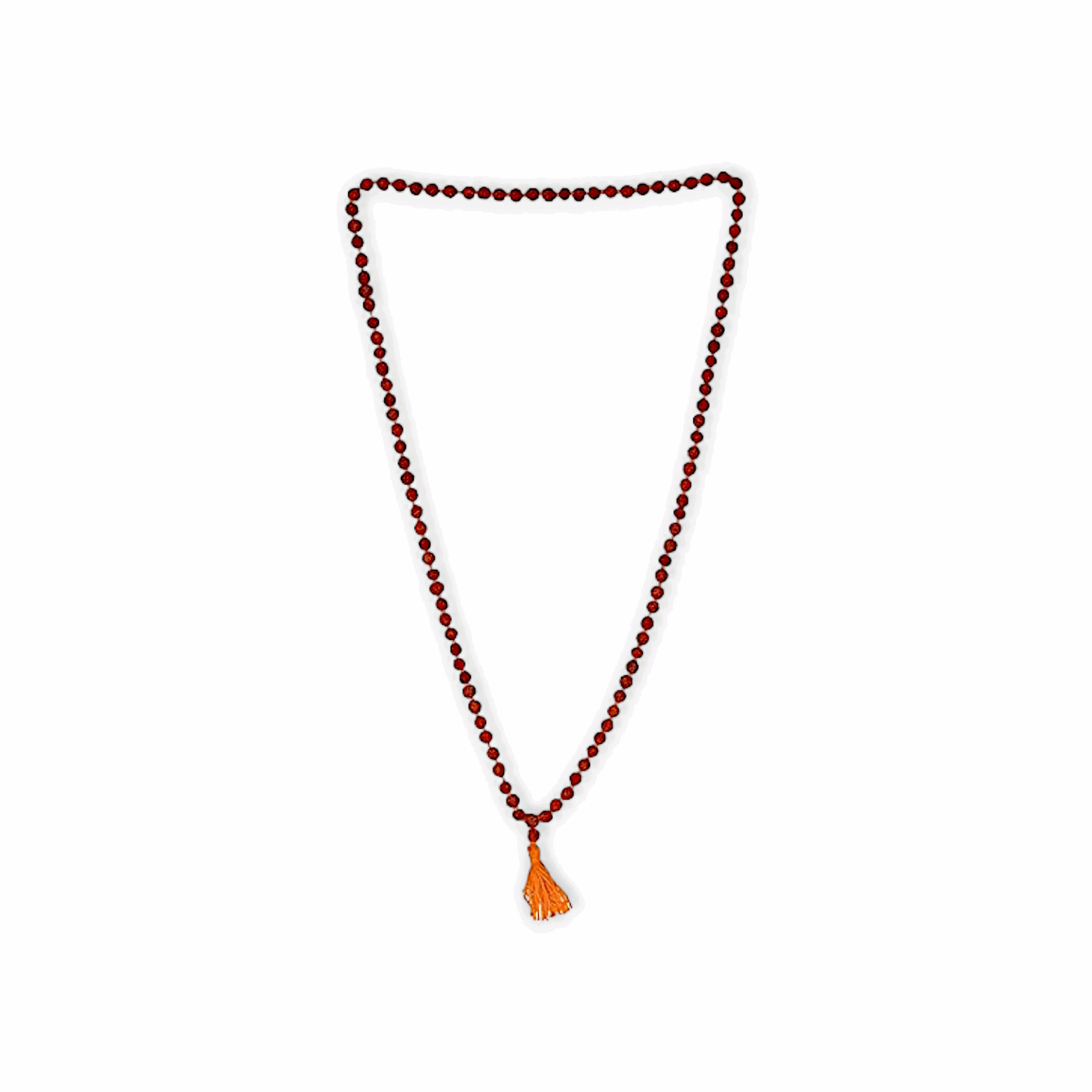 5 Mukhi (4 mm) Rudraksha Mala 180 Beads -Small Beads Rudraksha Mala - Brown Colour Rudraksha Mala - Wearing and Japa Mala - for Men & Women